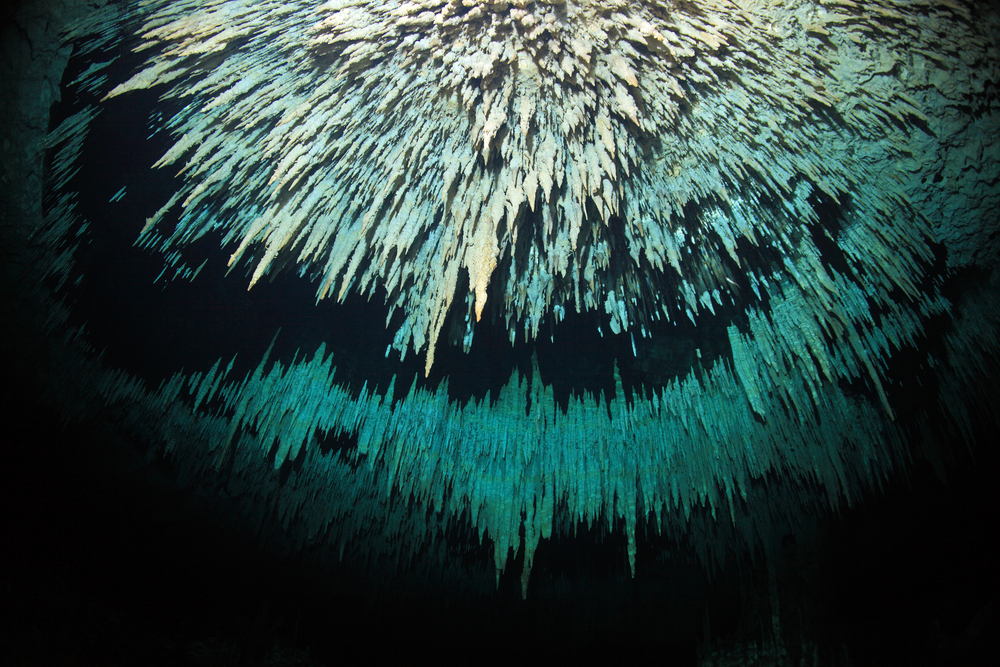 Stalactite cathedral in Malta underwater cave